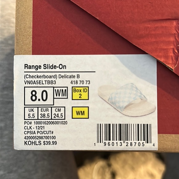 SOLD😃 NIB VANS Women’s Slides Baby Blue & White Checkerboard Slide 8 - Picture 8 of 11